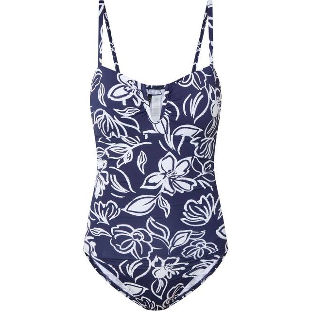 Ralph Lauren Floral U-Wire Swimsuit, Navy/Multi