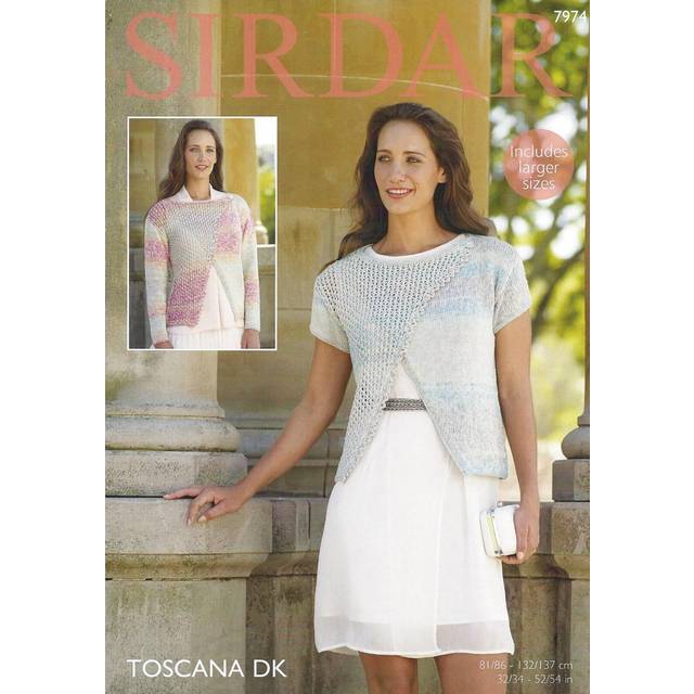 Sirdar cotton dk knitting pattern - 7974 ladies summer top & sweater