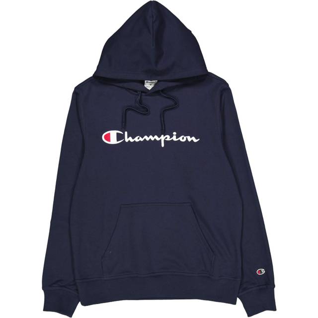 Men's Lightweight Slim Fit Hoodie with Large Embroidered Logo navy blue