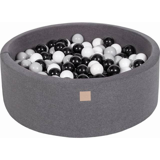 Rund bollgrop med bollar MeowBaby® Baumwolle, Dunkelgrau 90x30 cm
