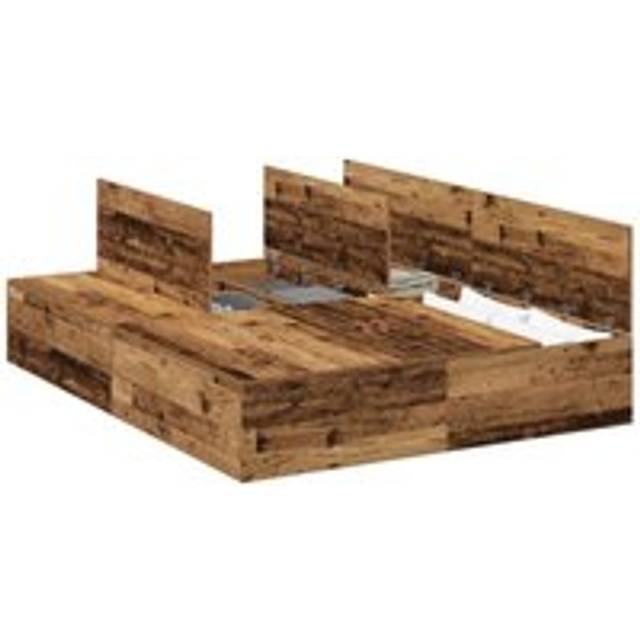 vidaXL Opbevarings Sengebund Gamle Træ 135x190 cm
