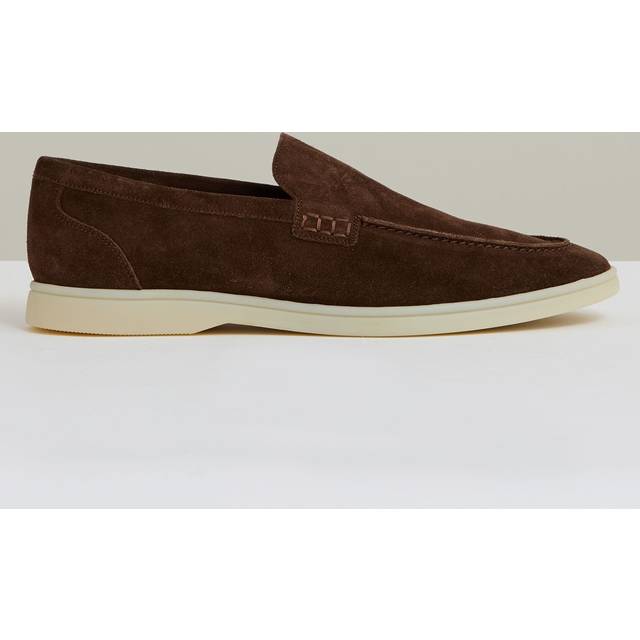 Reiss Kason Suede Loafers, Brown