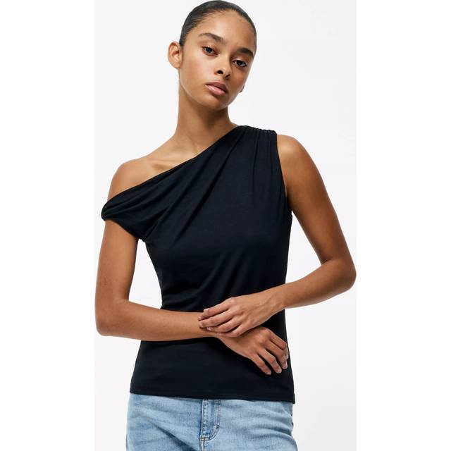 French Connection Sia Jersey Asymmetric Top, Black
