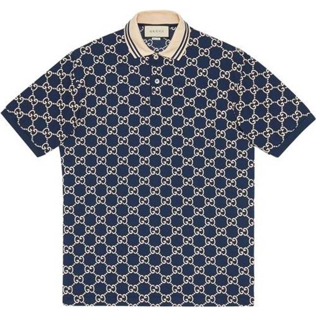 Gucci Full Print Design Short Sleeve Polo Shirt Blue 598956-XJB0U-4115