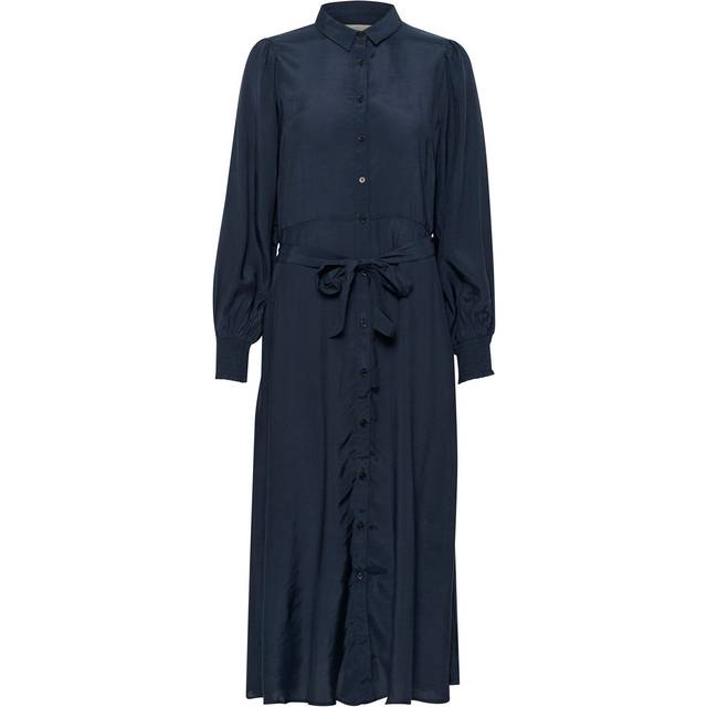 KAFFE Pollie Tie Belt Maxi Shirt Dress