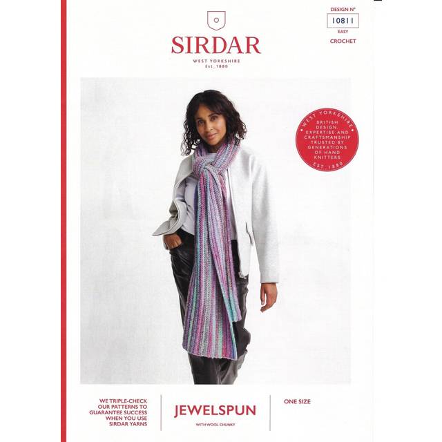 Sirdar jewelspun chunky crochet pattern - 10811 ladies scarf
