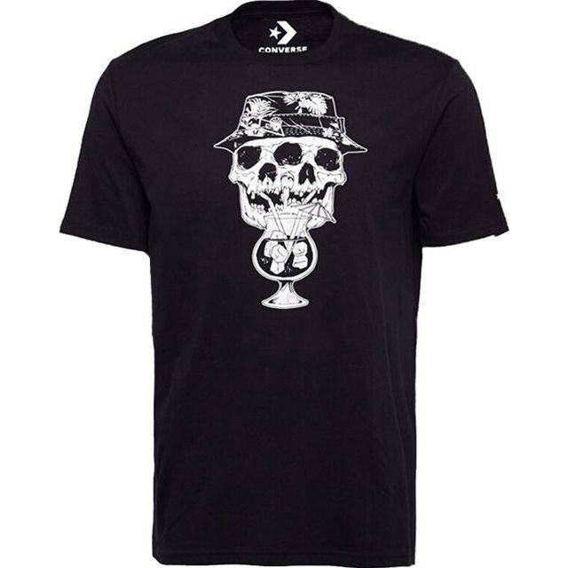 Converse Skull & Cocktail T-Shirt 'Black' 10008082-A01