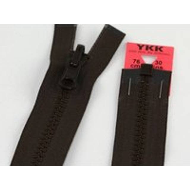 YKK Vislon Flip Over Chunky Open End Zips Brown