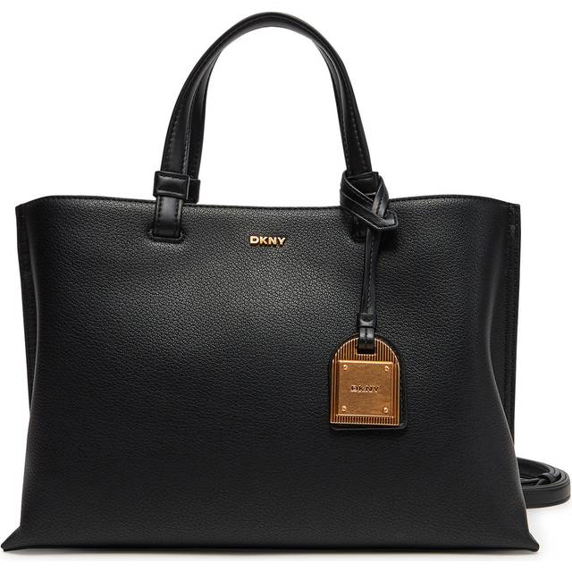 DKNY Alya Leather Satchel, Black