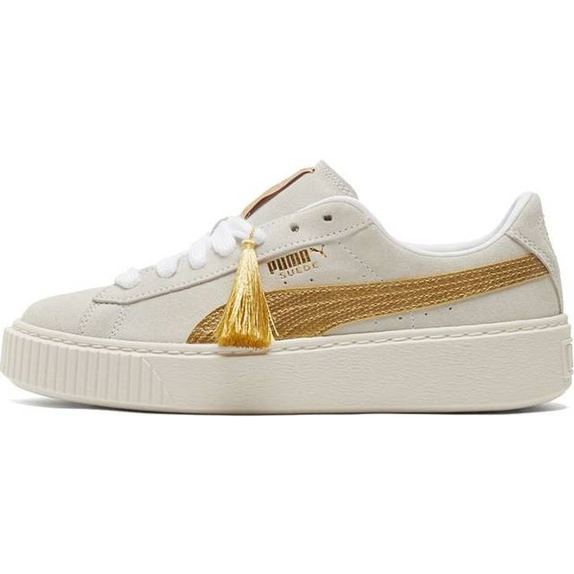 Puma Suede Platform Year of Ox Men Sneakers White Gold Vaporous-Gray 382292-02 38