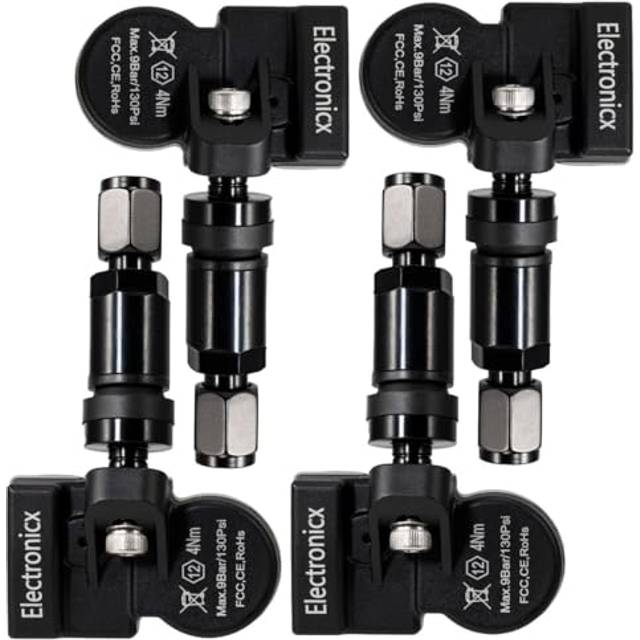 4x RDKS TPMS däcktryckssensor däcktryckskontrollsystem metallventil svart passar för 1-serien 2-serien 3-serien i3 i8 M2 M3