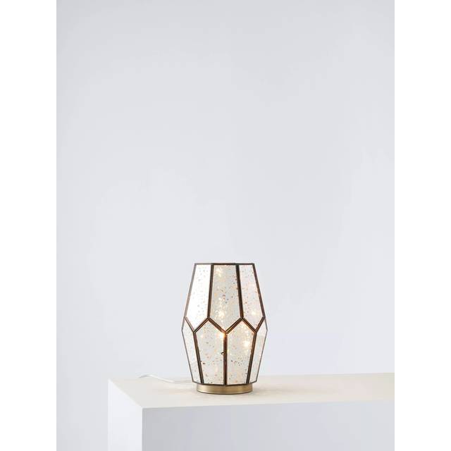 John Lewis Romy Mirrored Glass Table Lamp, Metallic Silver