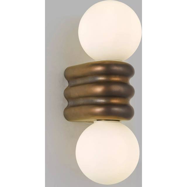 John Lewis Miche Double Bathroom Wall Light, Bronze