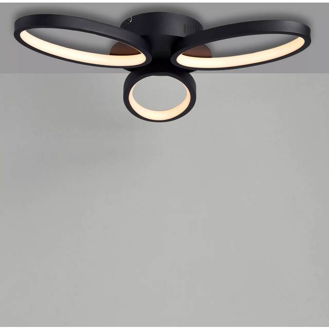 John Lewis Ovals LED Semi Flush Ceiling Light, Black