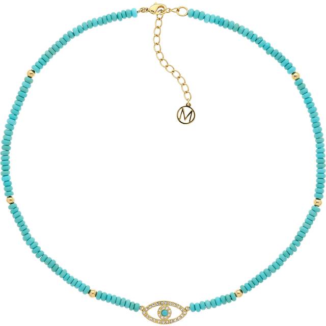 Melissa Odabash Turquoise Crystal Evil Eye Collar Necklace, Blue