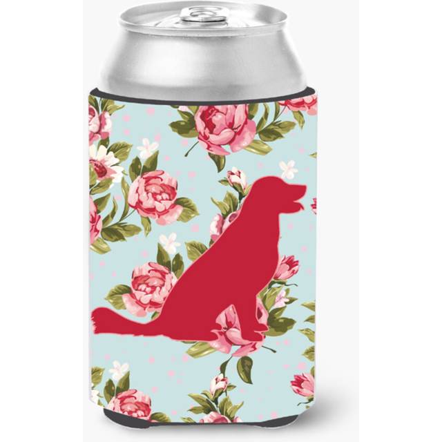 Labrador Shabby Chic Blue Roses Can or Bottle Beverage Insulator Hugger BB1076