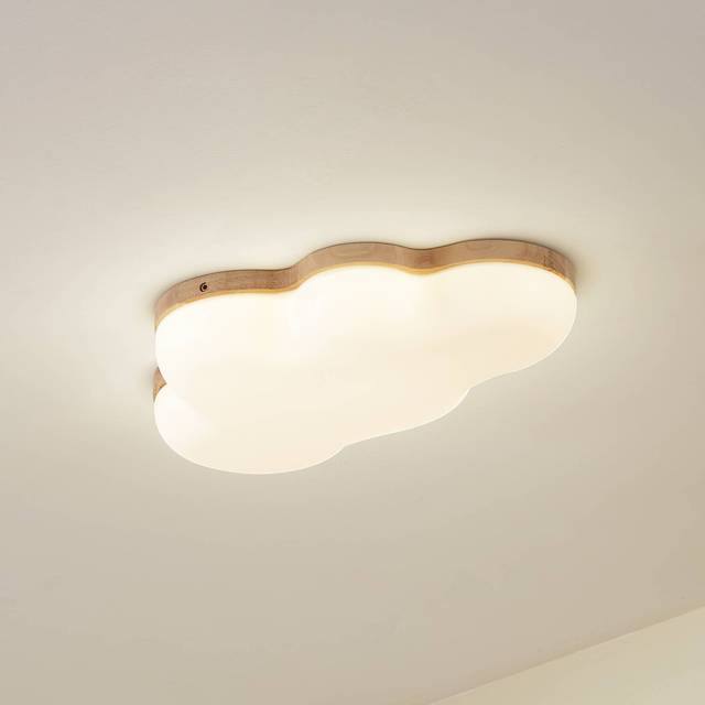 Lindby - Pilvi LED Ceiling Lamp White/Wood