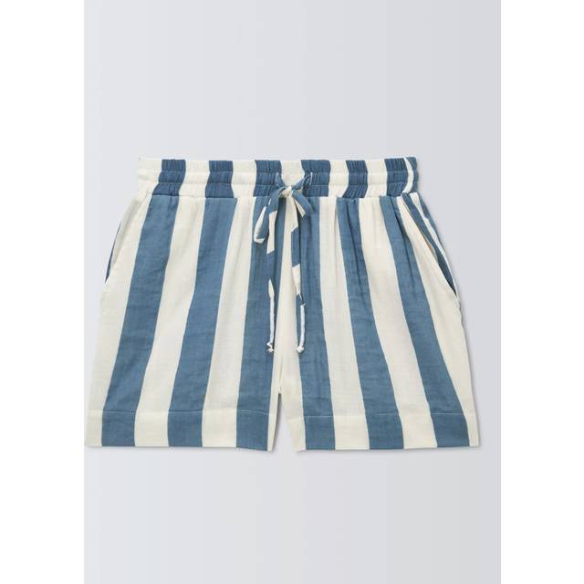 John Lewis Stripe Beach Shorts, White/Blue