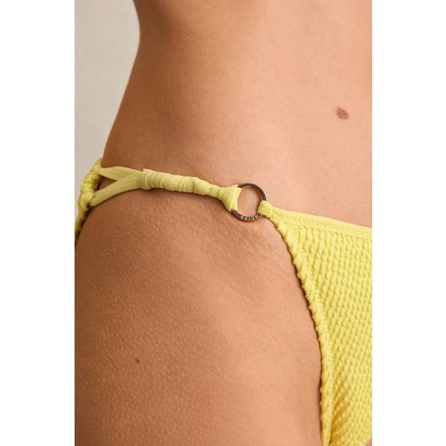 Reiss Wynee Textured Bikini Bottoms, Lemon Yellow