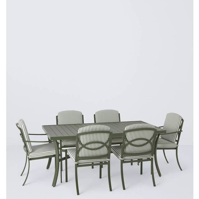 John Lewis Marlow Aluminium 6-Seater Rectangular Garden Dining Table & Chairs Set