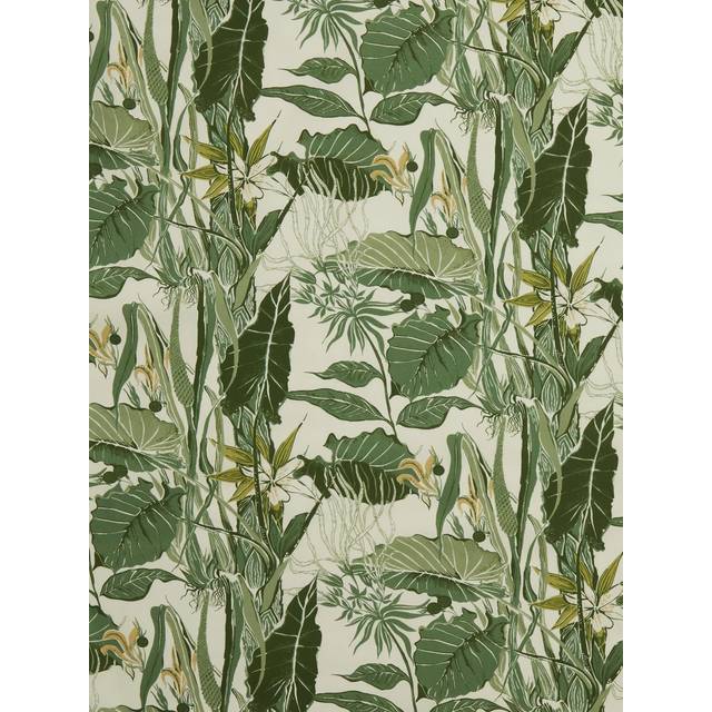 John Lewis Tropical Leaf Print Fabric, Green