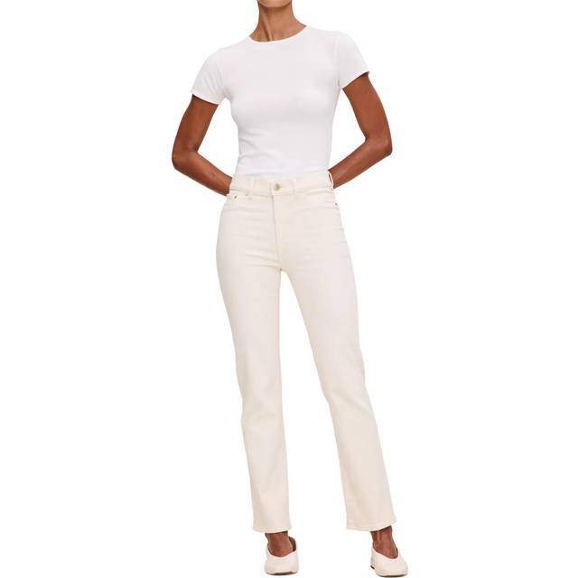 DL1961 Halle High Rise Straight Leg Jeans, Ecru