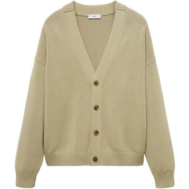 Knitted cotton cardigan with buttons pastel green - Man - M - MANGO MAN - Pastel Green