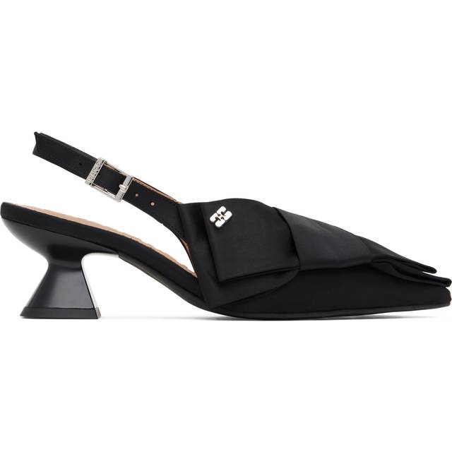 GANNI Black Bow Kitten Heels - 099 Black - IT 38