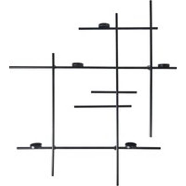 Wall Mounting Candle Holder with Metal Framework 60 cm Black Porto