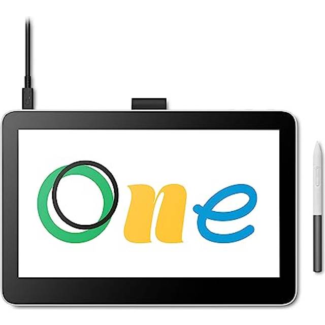 Wacom One 13 Touch-ritplatta med 13,3" Full HD 99% sRGB Multi-Touch-skärm, elektromagnetisk resonanspenna, utan batteri eller batteri, för Windows, Mac, Chromebook och Android