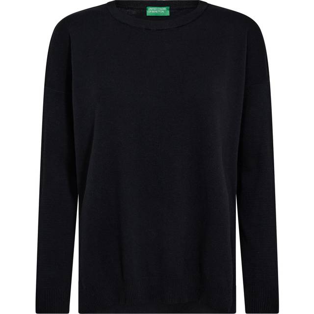 Benetton, Oversized Fit Cotton Sweater, size M, Black, Women
