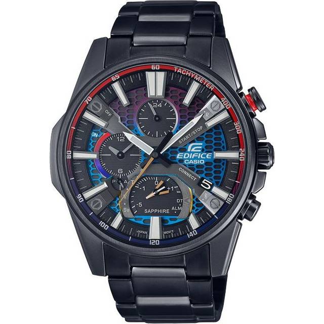 CASIO Edifice Gradient Series Casual Retro Fashion Solar Powered Classic Three Eyes Dial Watch Analog - Multi-Color - Free