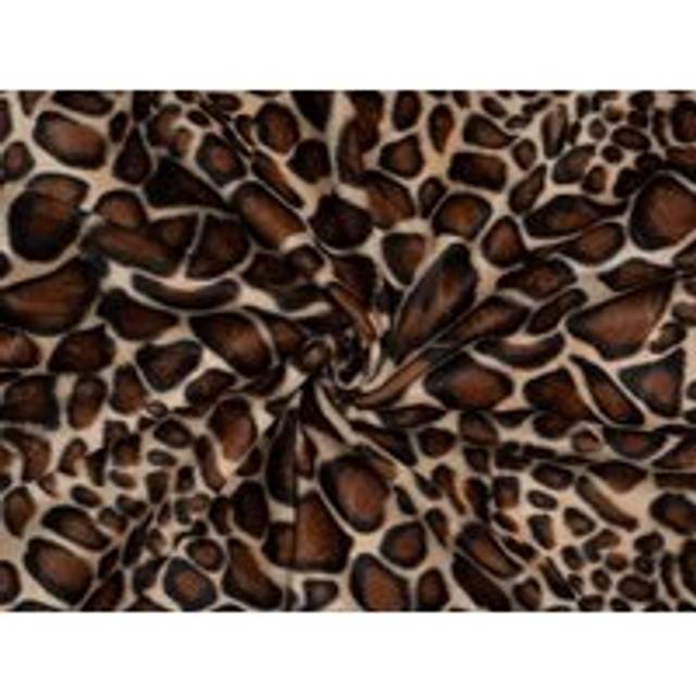 Minerva Core Range Velboa Faux Fur Fabric Brown Giraffe