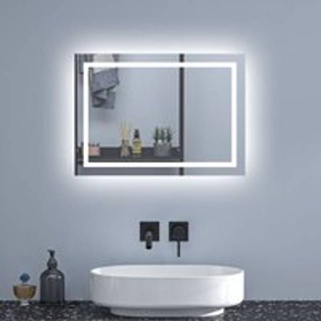 Sky Bathroom - Wall-mounted led Mirror with Anti-Fog Technology & Smart Memory led Lighting–Dimmable Lights,IP44 Waterproof Design,white Color