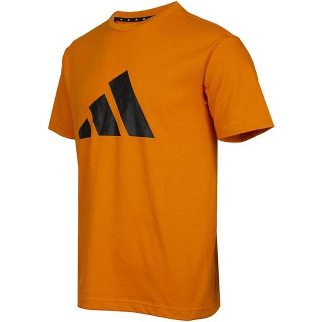 Men's adidas Fi 3b Tee Athleisure Casual Sports Round Neck Breathable Short Sleeve Earthy Yellow T-Shirt H46562 - L