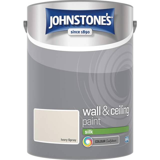 Johnstone's - Wall & Ceiling Paint - Ivory Spray - Silk Finish - Emulsion Paint - Fantastic Coverage - Easy 1-2 Hours - 12m2 Coverage per Litre - 5L