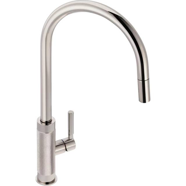 Franke Tessuto Pull-Out Nozzle Swivel J Spout Single Side Lever Kitchen Mixer Tap, Polished Nickel