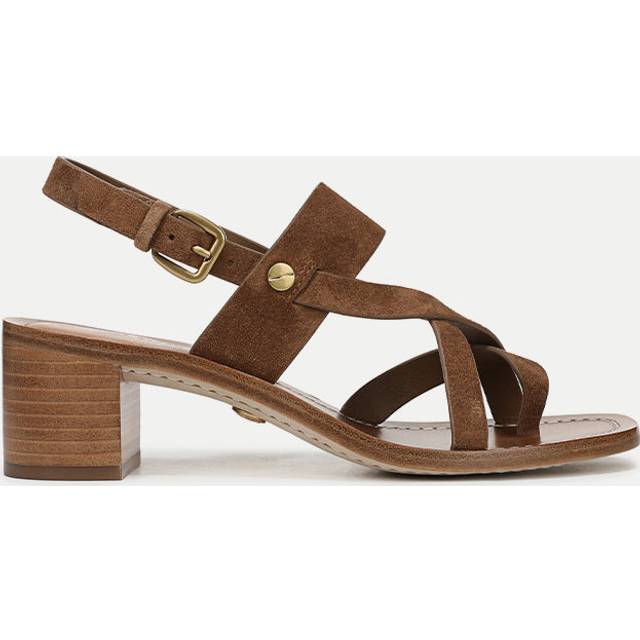 Veronica Beard Elodie Suede Block-Heel Sandal Hazelwood - 9
