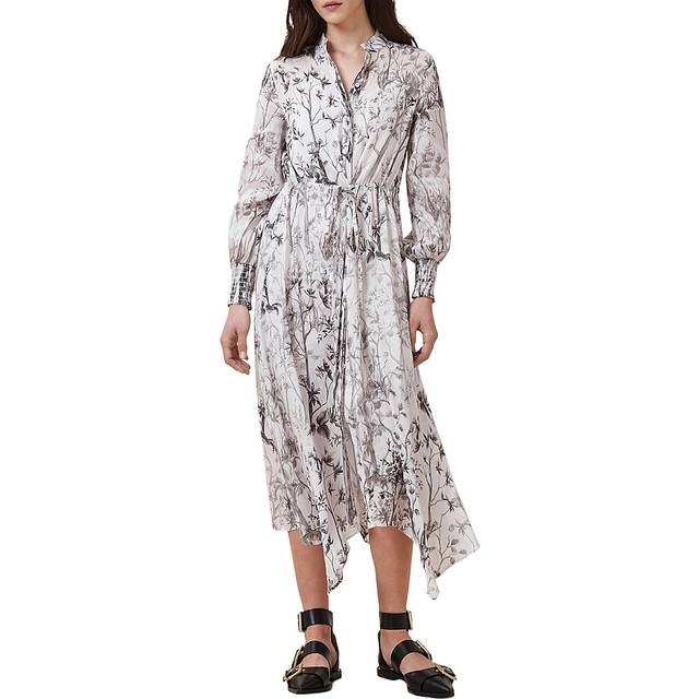 AllSaints Skylar Long Sleeve Maxi Dress - 12, ECRU/WHT