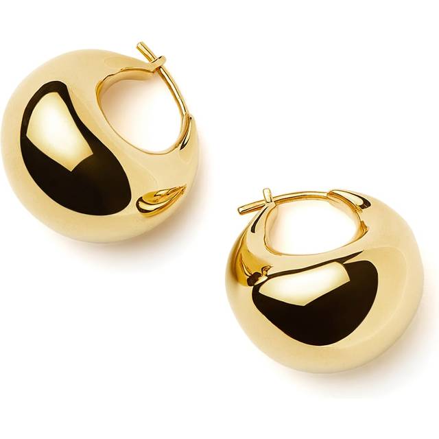 Sculptural Chubby Dome Small Hoop Earrings | 18ct Gold Plated