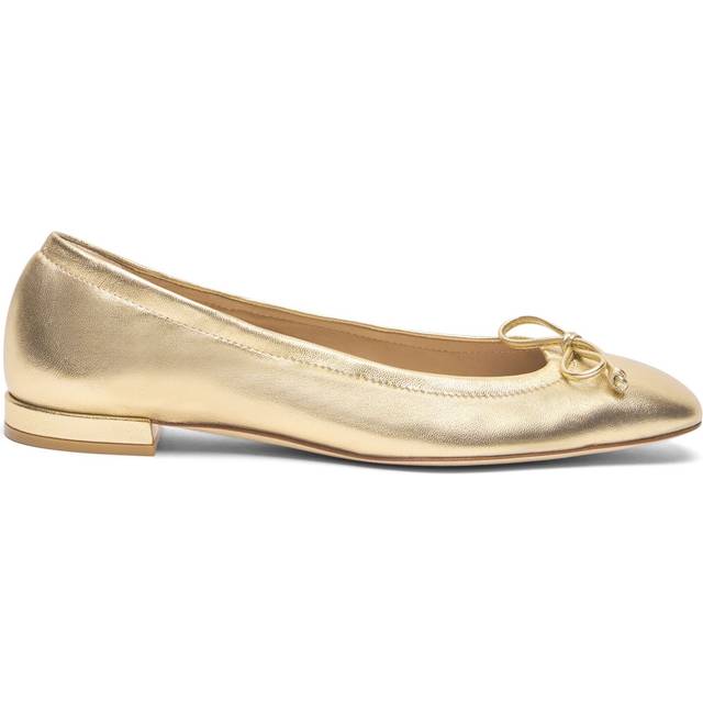Stuart Weitzman, BRIA BALLET FLAT, FLATS AND LOAFERS, GOLDEN, LIQUID METALLIC