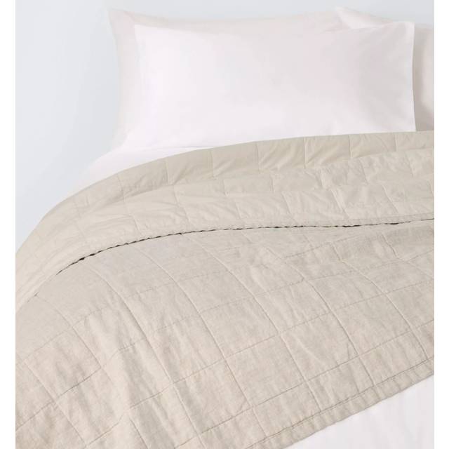 John Lewis Linen Blend Quilted Bedspread