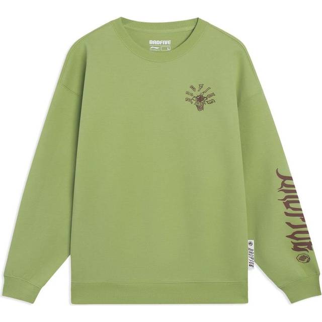 Li-Ning BadFive Hoops Graphic Sweatshirt 'Moss Green' AWDT087-7 - Moss Green/Brown