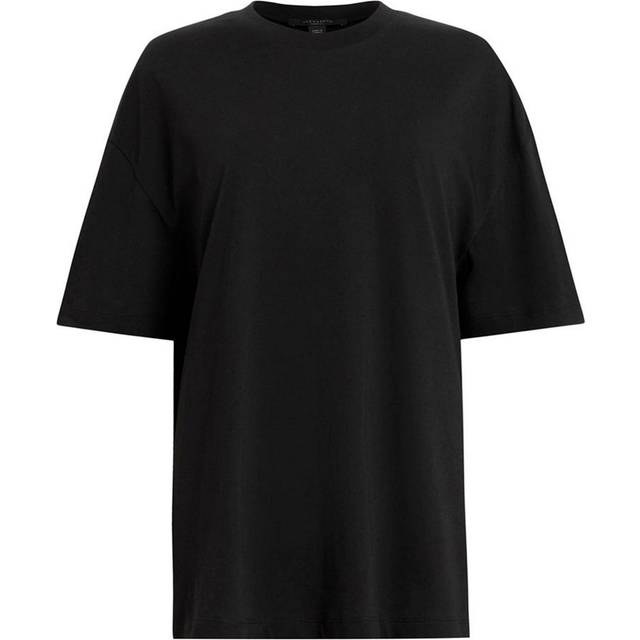AllSaints Fuse Etta Organic Cotton Oversized T-Shirt, Black