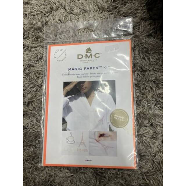 Dmc magic paper kit - paris- cross stitch includes 3 x threads + needle