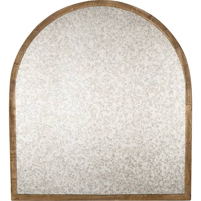 nkuku Murwara Arched Wall Mirror, 107 x 99cm, Antique Brass