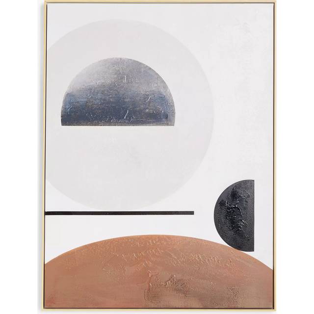 John Lewis 'Circles' Hand-Painted Framed Canvas, 120 x 90cm, Brown/Multi