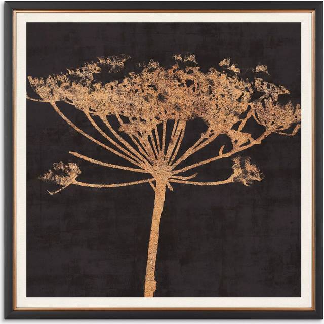 John Lewis Charlotte Oakley 'Copper Allium' Embellished Framed Print & Mount, 36 x 36cm, Dark Grey/Metallic