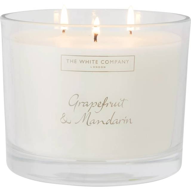 The White Company Grapefruit & Mandarin 3 Wick Scented Candle, 770g