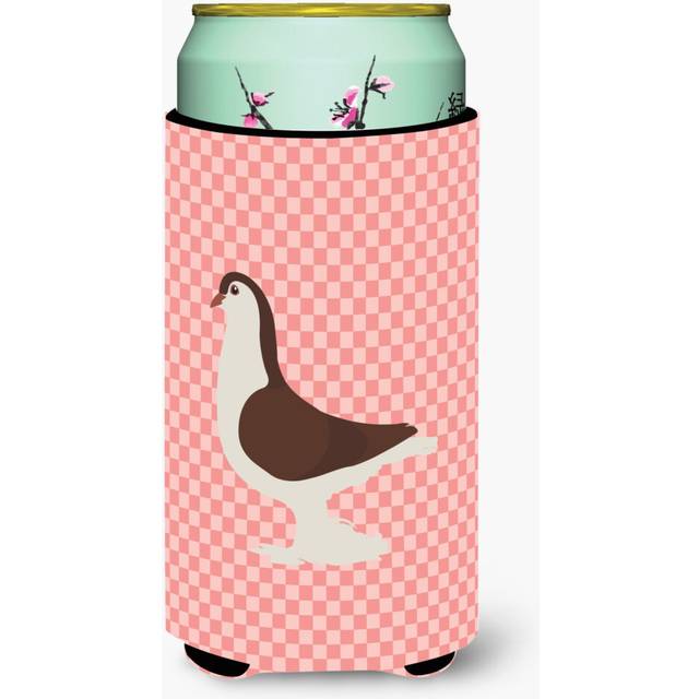 Caroline's Treasures Large Pigeon Pink Check Decorative Can Hugger  Tall Boy  Multicolor